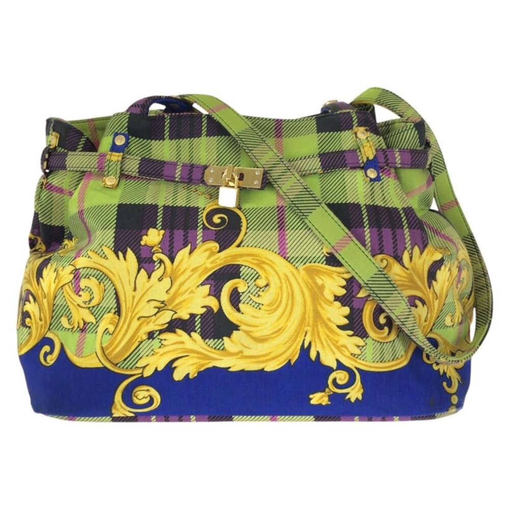 Versace Tartan Baroque Tote